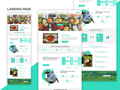 Landing Page Web Application FreshFood animation app artistic branding building colorfull design graphic design illustration logo minimalist nature simple ui vector web webdesign