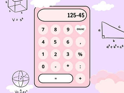 DailyUI - Day 4 Calculator adorable branding cute dailyui dailyuichallenge design graphic design ui