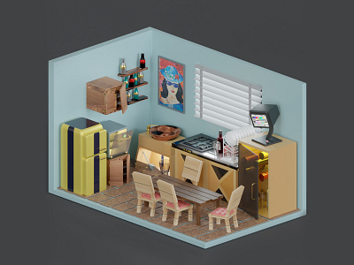 Isometric Kitchen Design ANTIPOLYGON 3d 3d artist 4k wallpaper antipolygon antipolygon youtube blender blender artist isometric isometric antipolygon isometric art isometric design isometric render isometric room isometric rooms render realistic render render 3d