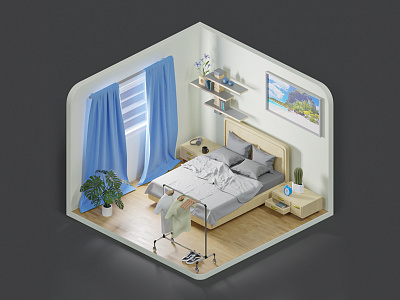 Isometric Room Design @antipolygon