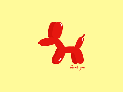 A big and bright thank you balloon dog debut illustration minimal minimalist thank you