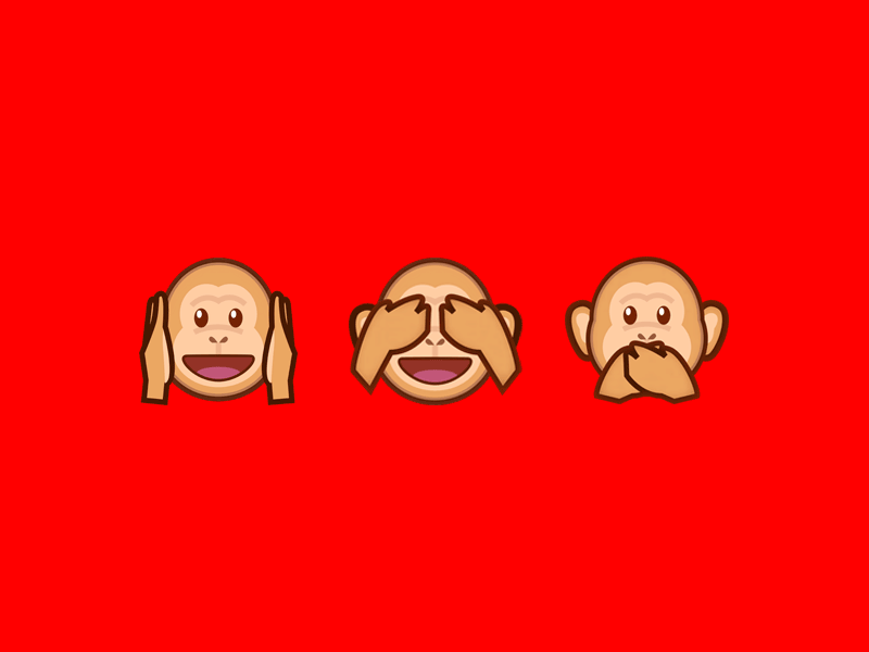 Three Wise Monkeys emojis monkeys
