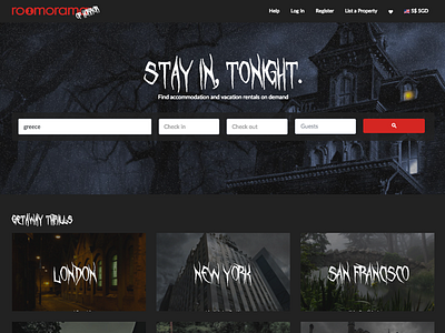 Roomorama Of Horror Halloween Campaign dark halloween horror travel website