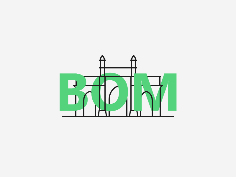 BOM gateway of india logo bombay branding mumbai