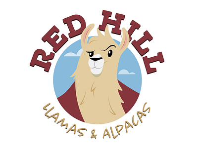 Red Hill Llamas & Alpacas alpaca branding design farm graphic design illustration llama logo