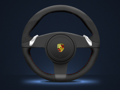 Porsche Steering Wheel automobile automotive cars digitalart digitalpainting driving illustration porsche
