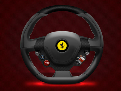 Ferrari Steering Wheel automobile automotive cars design digitalart digitalpainting driving ferrari illustration