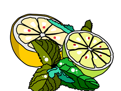 lemon mint and lime design graphic design illustration ui барная карта летнее меню меню
