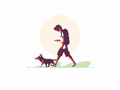 Ramble illustration backpack character character design dog draw hike hiking illustration illustrator mountains walk