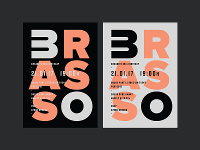 Brasso 30 Invite 30th birthday design house party invitation invite layout typography