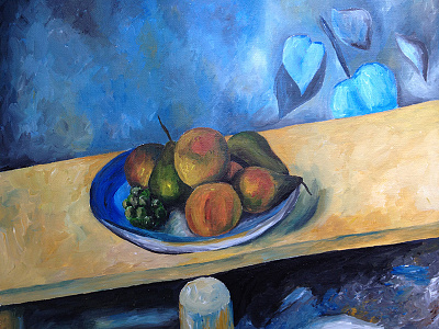 Cezanne canvas cezanne fruit paint painting still life