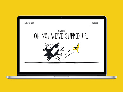 Daily UI 008 008 404 banana dailyui error illustration macbook magpie page skin ux web