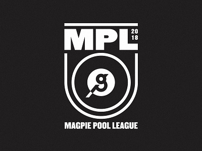 Magpie Pool League Crest 8 ball badge bird crest league logo magpie pool shield
