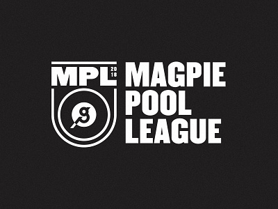 Magpie Pool League 02 8 ball badge bird crest league logo magpie pool shield