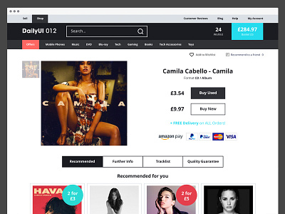 Daily UI 012 012 buy cd dailyui ecommerce media page product shop store ux