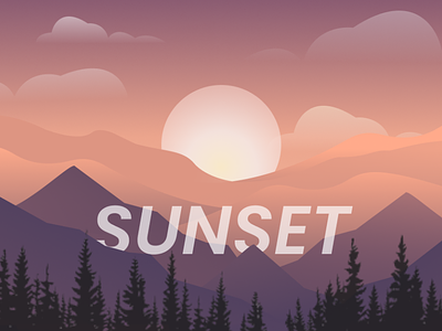 Sunset Desktop Wallpaper art design desktop figma graphic design illustration sunset ui vector wallpaper