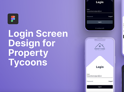 Login Screen for Property Tycoons app design figma graphic design logo mobile app ui uiux