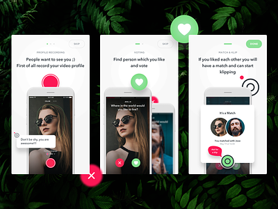 Dating App Onboarding app chat clean dating design flat ios messenger onboarding ui ux white
