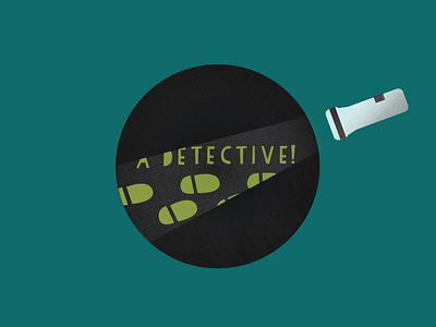 Detective 🕶 childrens cirlce design detective graphic illustration ligh texture torch