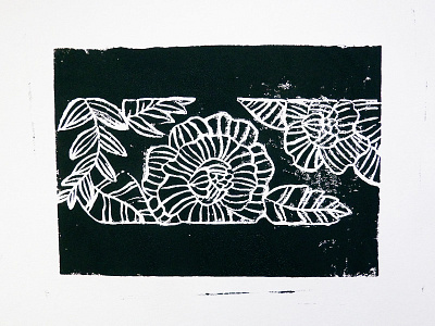 Lino print design drawing flowers illustration ink leaf leaves lino making mark print printing