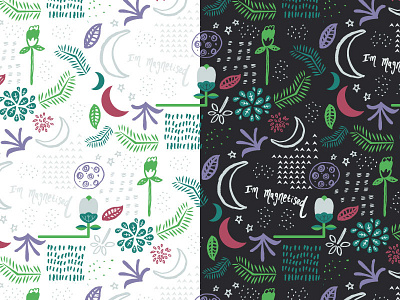 Spacey Flowers brush design graphic illustration leaves lettering pattern print spcae