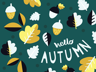 Autumn Feeling adobe autumn illustration leaf leaves nut pattern print vector