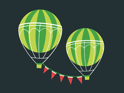 Watermelon Balloons air and awt ballon flying fruity hot illustration up watermelon