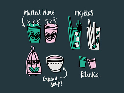 Cocktail Collection cocktails design doodle drawing drinks graphic illustration vector