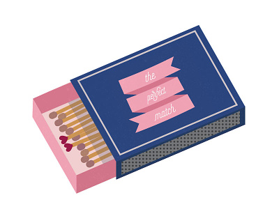 Perfect Match design graphic illustration illustrator matchbox matches vector