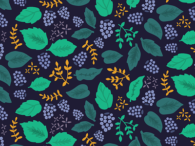 Mmm blackberries! blackberries cute design fruit illustration illustrator pattern repeat surface textile vector