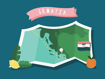Exploring Croatia adobe adventure ai croatia design drawing explore floral fruit graphic illustration illustrator map vector