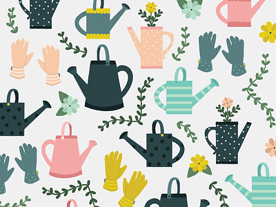 Green Fingers 🌸 art design doodle drawing floral flowers graphic illustration illustrator pattern print vector