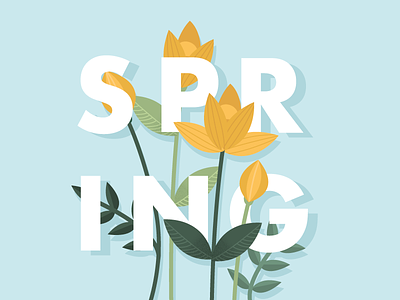 Springing into action! art design doodle floral flower graphic graphic design illustration illustrator plant spring type vector