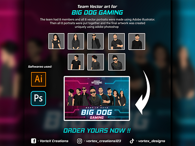 Big Dog Team Vector Art