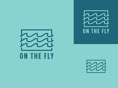 On the Fly Logo Concept apparel badge brand camping fishing hiking identity logo logo design outdoors thick lines waves