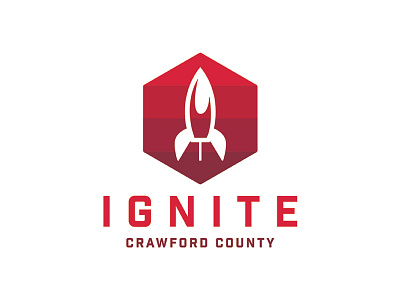 Ignite Crawford County Logo branding identity ignite launch logo nonprofit rocket
