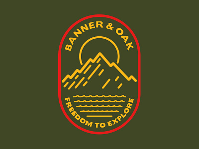 Banner & Oak Pinnacle Hat adventure badge camping explore fishing hat hunting illustration logo outdoors patch single line