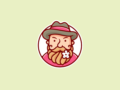man beardy design flower illustration logo logodesign man southpaw