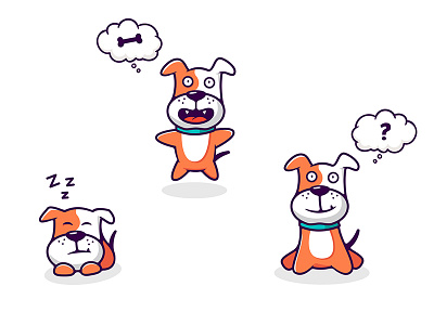 Dog actions character dog emotions illustration logo logodesigner southpaw