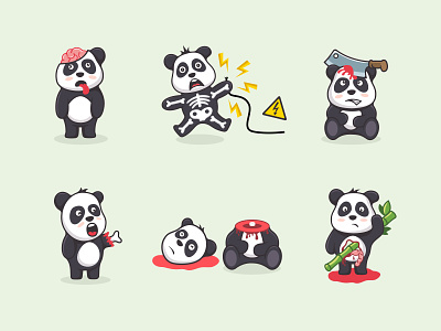 Panda bad bear character character design crazy illustration mad panda panda logo southpaw