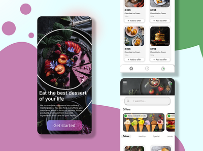 Restaurant menu / Concept concept food menu mobile app purple restaurant sweets ui desing white theme