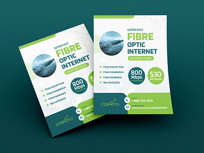 Fiber Optic Internet Connection Flyer Design
