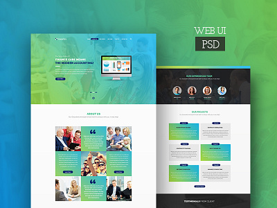 Finance Care Website PSD UI 1 page web template ui ux design web design website psd