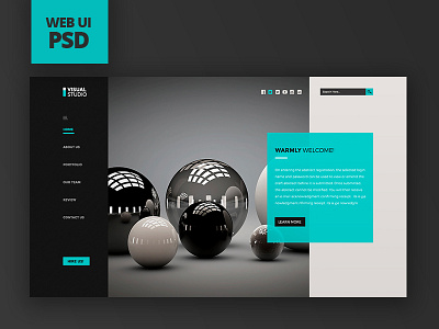 Visual Studio Web UI PSD full page psd ui ux design visual studio web design website psd