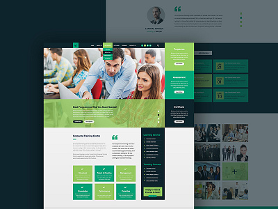 Training Center Homepage Design Concept | UI PSD training center website ui ux design web design website psd