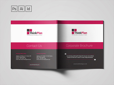 Corporate Business Brochure Square agenda document annual review booklet brochure corporate booklet corporate design