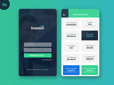 Investment Mobile App UI Design deposit mobile app investment app investment ui design marketing app mobile application mobile screen design
