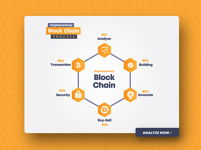 Crypto currency Block chain process info-graphic