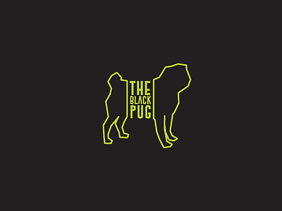 The Black Pug branding dog logo outline pug