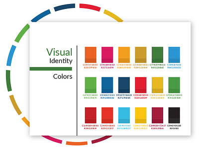 Youth 4 Global Goals - Brand Book book brand circle cmyk colorful colors identity palette rgb